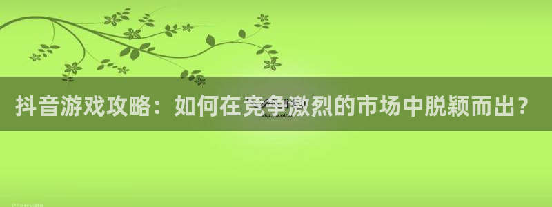 im电竞官网注册方法有哪些软件：抖音游戏攻略：如何在竞争激烈的市场中脱颖而出？
